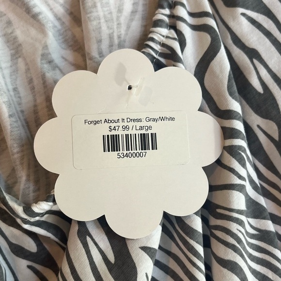 NWT ET CLET Forget About It Grey/White Dress Open Back Size Large Party Nite Out - Picture 8 of 11